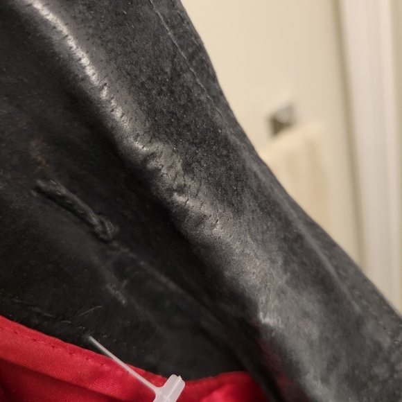 Vintage 80s fringe suede leather crop moto jacket black small medium - Picture 9 of 16